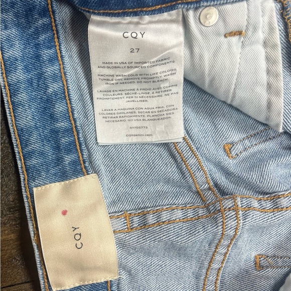 NWT CQY Denim Wes Cropped Jeans, Dream Wash, 100% Cotton Size 27 - Picture 8 of 11